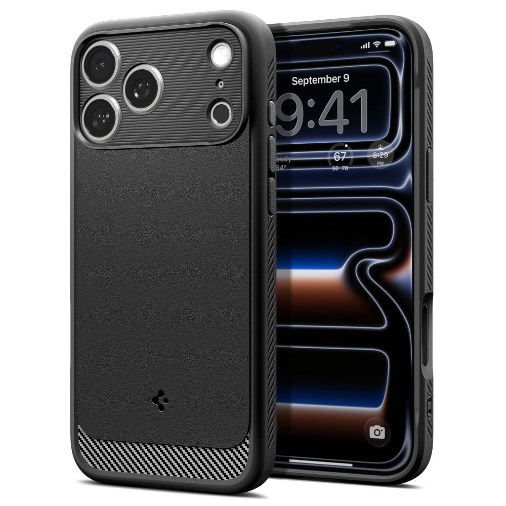 Dėklas Spigen Rugged Armor Mag MagSafe iPhone 17 Pro / 18 Pro, matinis juodas