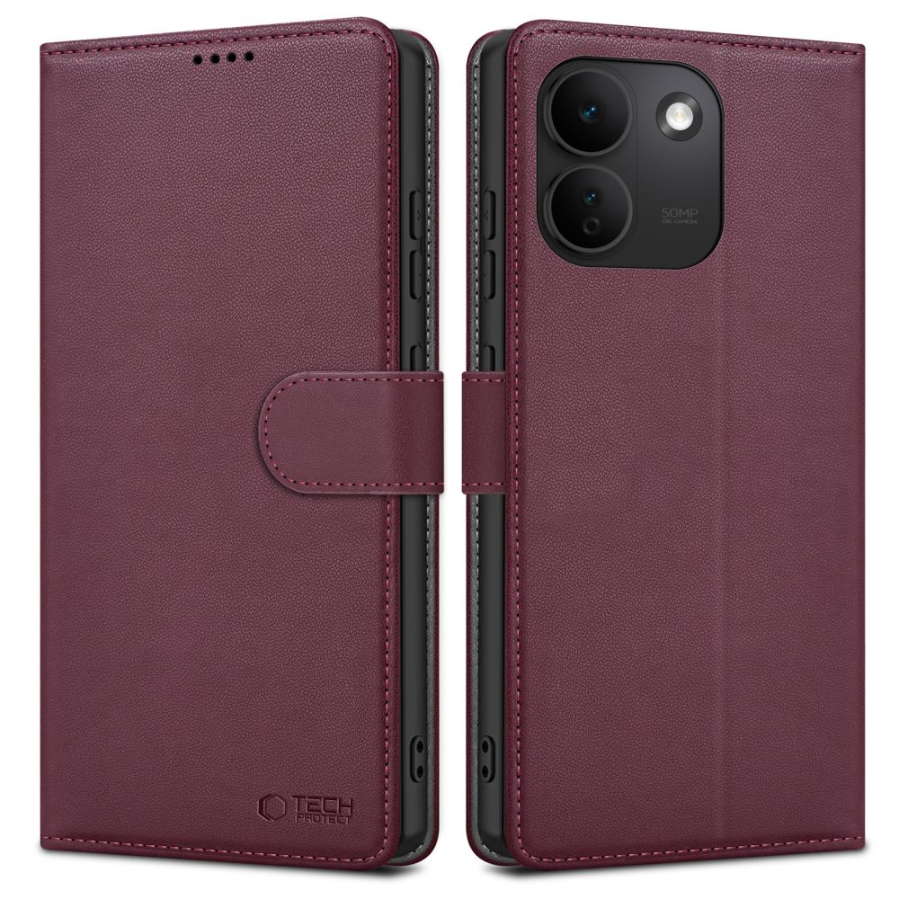 Dėklas Tech-Protect Wallet Redmi Note 17 Pro Max 5G, bordo