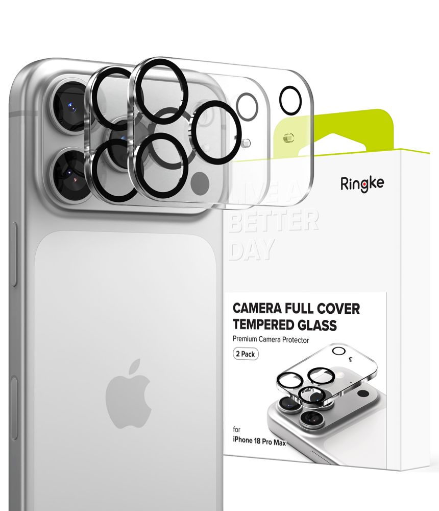 Kameros apsauginis stiklas Ringke Camera Full Cover iPhone 18 Pro Max, 2 vnt., skaidrus