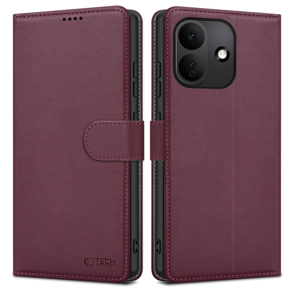 Dėklas Tech-Protect Wallet Redmi Note 17 Pro 5G, bordo
