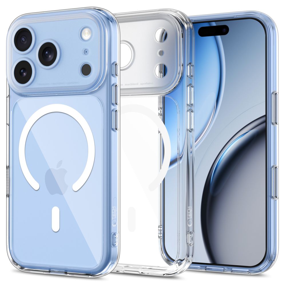 Dėklas Tech-Protect MagPeak MagSafe CC iPhone 17 Pro Max / 18 Pro Max, skaidrus