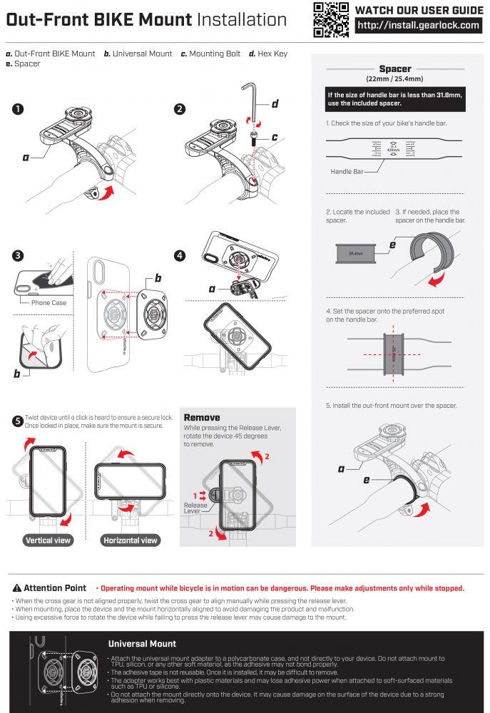 Laikiklis Spigen Gearlock MF100 Out Front Bike Mount