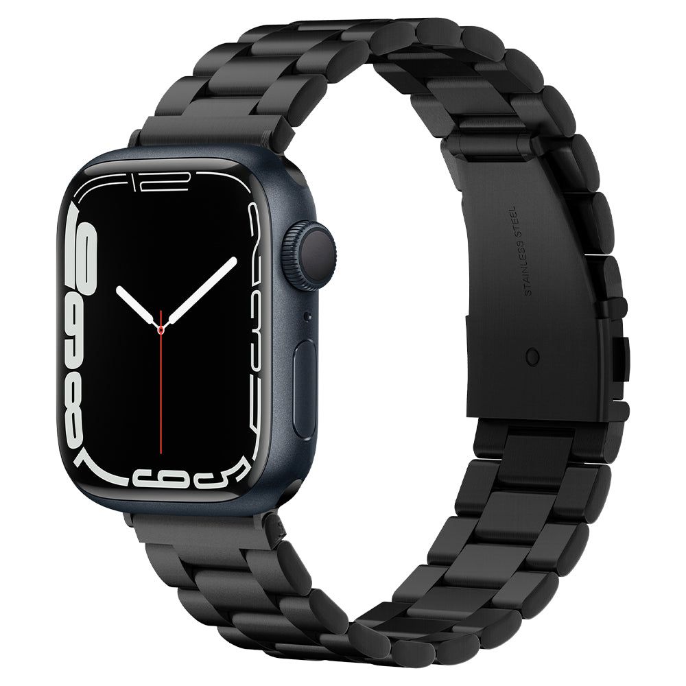 Dirželis Spigen Modern Fit Band Apple Watch 8 / 9 / 10 / 11 / SE / Ultra (44 / 45 / 46 / 49 mm), juodas