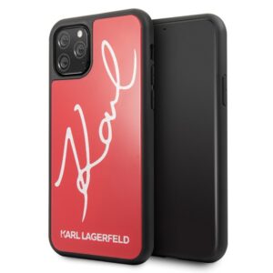 Karl Lagerfeld blizgus dėklas iPhone 11 Pro – raudonas