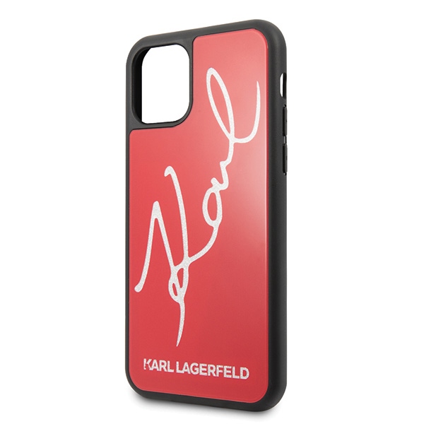 Karl Lagerfeld blizgus dėklas iPhone 11 Pro – raudonas
