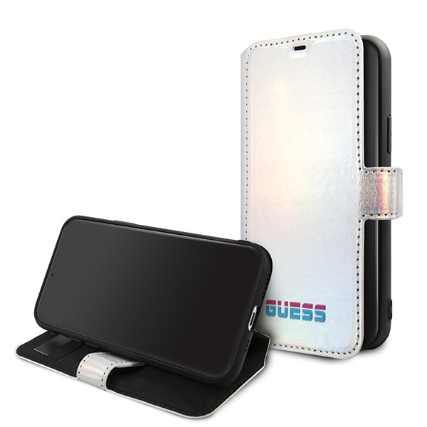 Guess Iridescent dėklas iPhone 11 Pro Max – sidabrinis