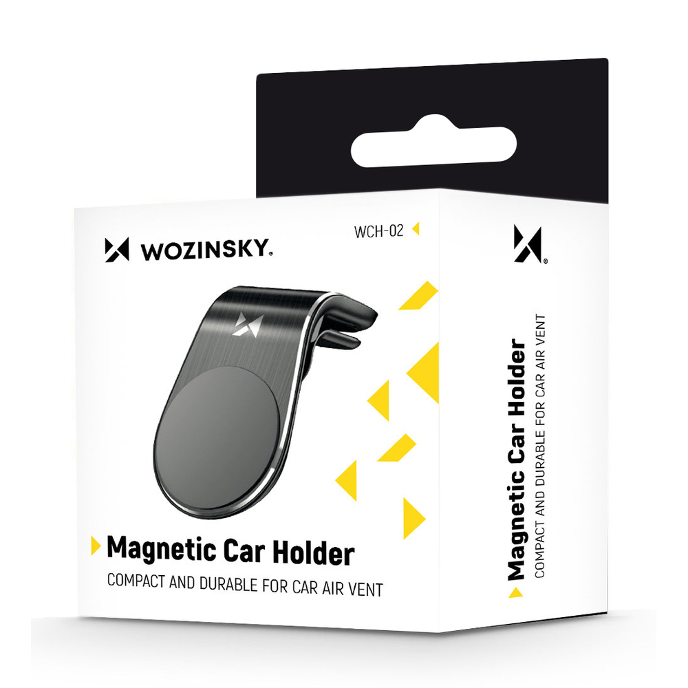 Wozinsky WCH-02 magnetinis telefono laikiklis oro ventiliacijos angai, juodas