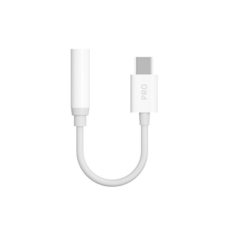 Dudao garso adapterio ausinių adapteris nuo C tipo USB iki mini lizdo 3,5 mm baltas (L16CPro baltas)