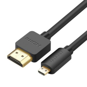 Ugreen kabelis HDMI - micro HDMI kabelis 19 kontaktų 2.0v 4K 60Hz 30AWG 1.5m juodas (30102)