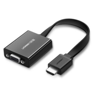 Ugreen adapteris HDMI - VGA micro USB / garso 3.5 mm mini jack juodas (40248)