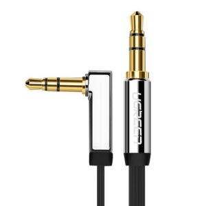 Ugreen plokščias AUX garso kabelis 3.5mm mini jack 1m sidabrinis (10597)
