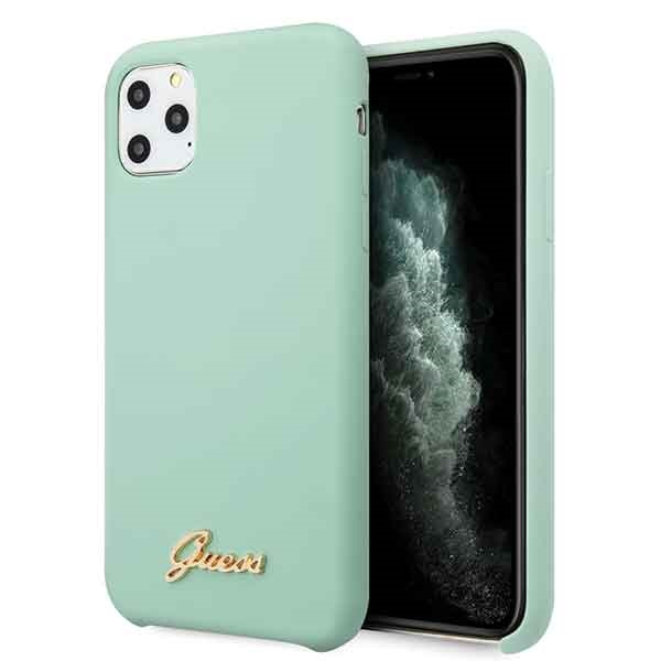 Guess silikoninis dėklas iPhone 11 Pro – žalias
