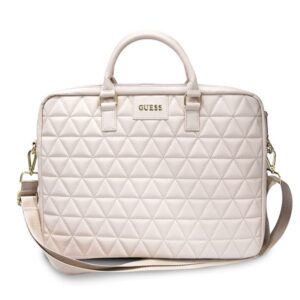 Guess Quilted krepšys 16" nešiojamajam kompiuteriui - rožinis