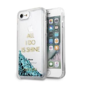 Guess GUHCP7GLUQBL iPhone 6/7/8 /SE 2020 / SE 2022 mėlyna/mėlyna hard case Liquid Glitter Party