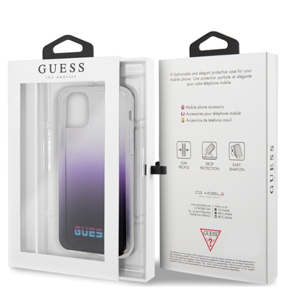 Guess dėklas iPhone 11 Pro Max – violetinis (California)