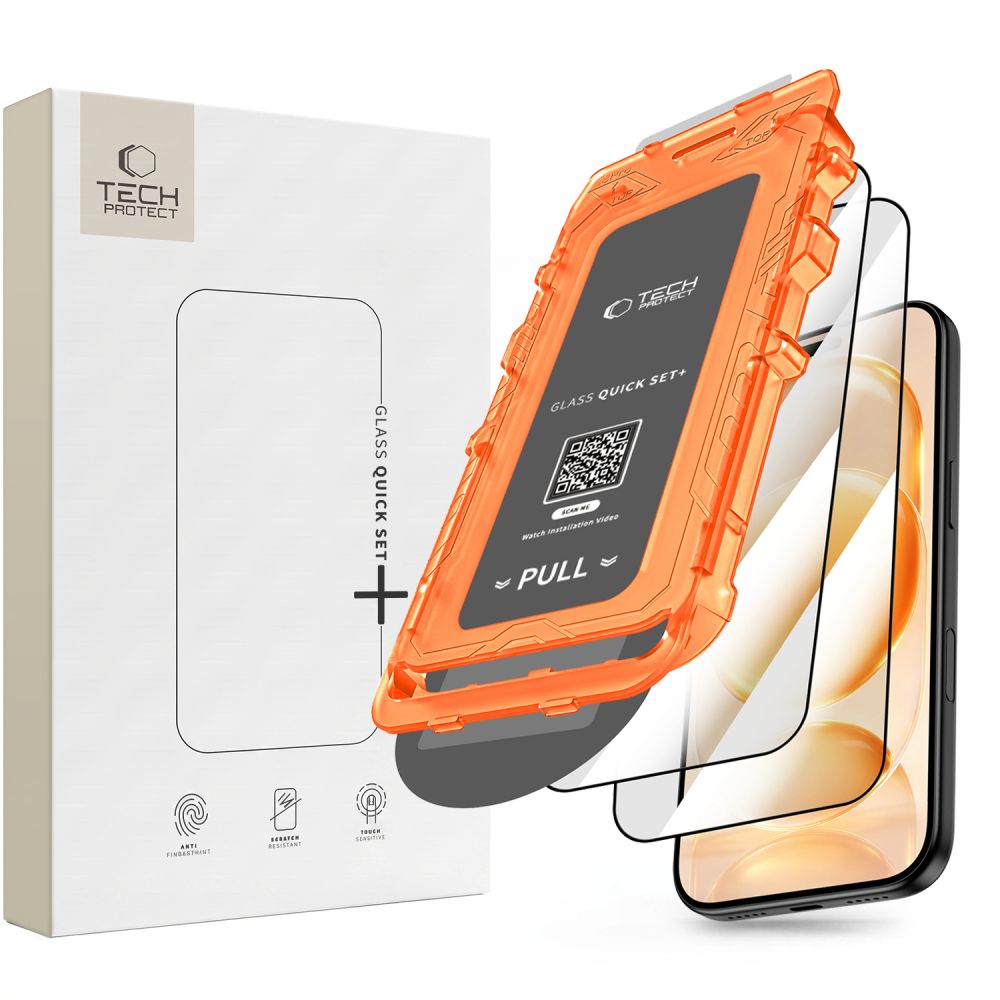 Apsauginis stiklas Tech-Protect Quick Set+ iPhone 17 Pro / 18 Pro, 2 vnt., juodas