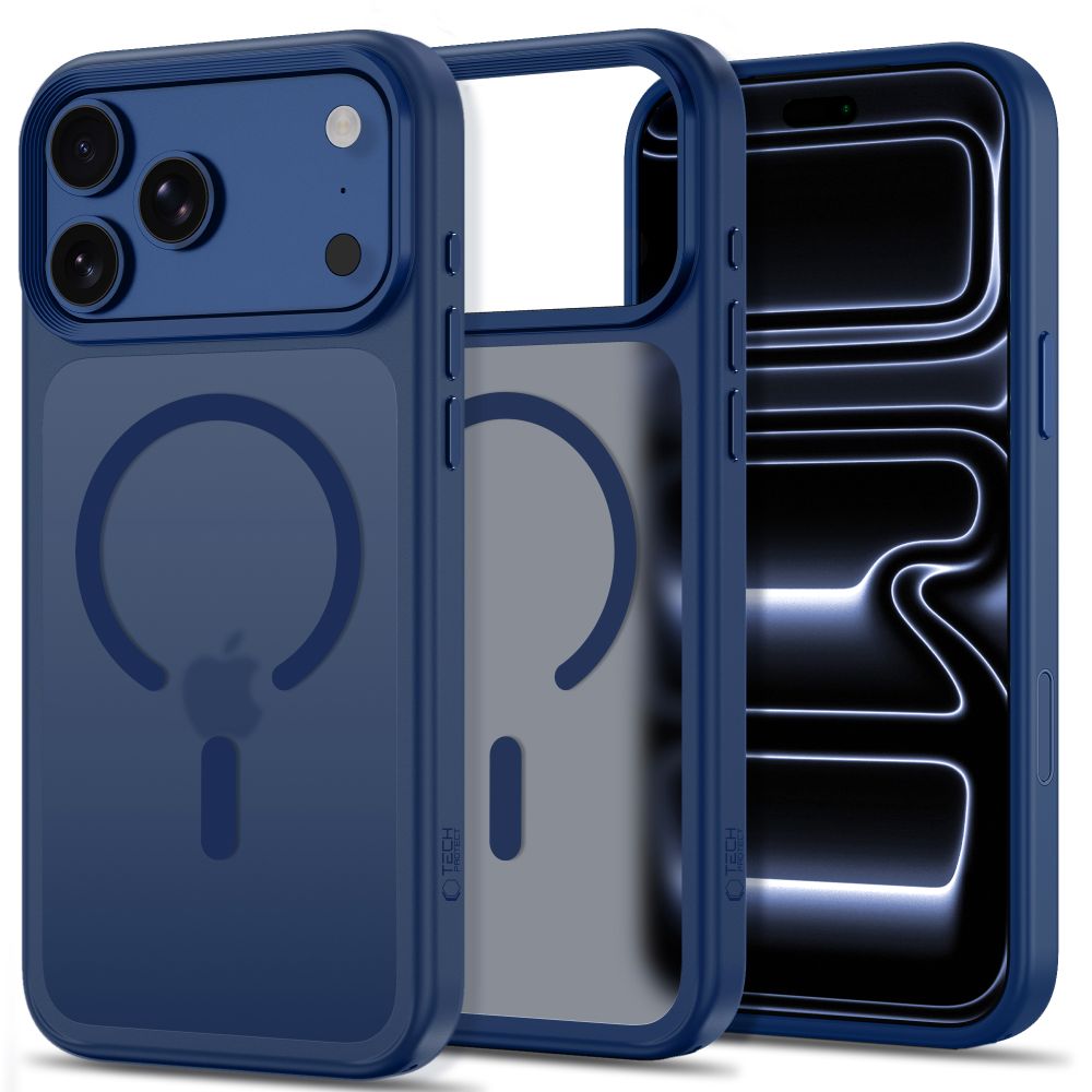 Dėklas Tech-Protect Magmat MagSafe CC iPhone 17 Pro Max / 18 Pro Max, matinis tamsiai mėlynas