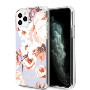 Guess dėklas iPhone 11 Pro Max – alyvinis, gėlių motyvas