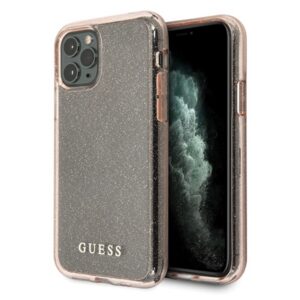 Guess Glitter dėklas iPhone 11 Pro Max – rožinis