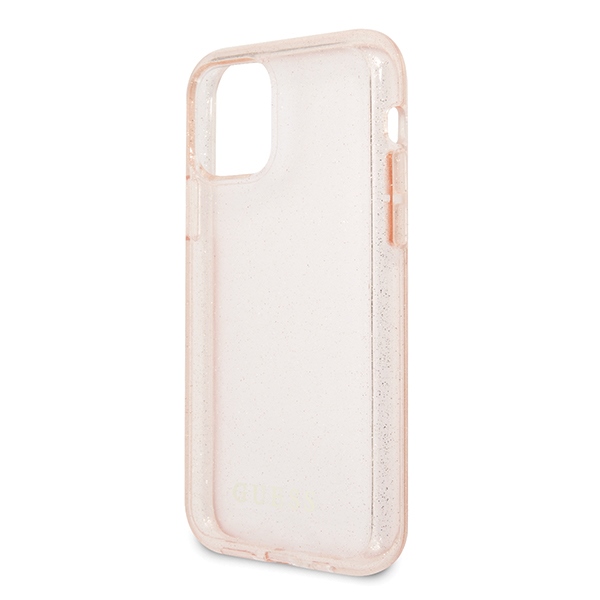 Guess Glitter dėklas iPhone 11 Pro Max – rožinis