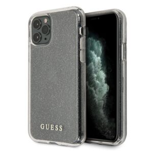 Guess dėklas iPhone 11 Pro Max – sidabrinis, blizgus