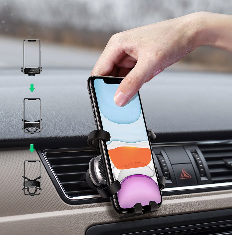 Ugreen gravitacinis automobilinis telefono laikiklis juodas (80871)