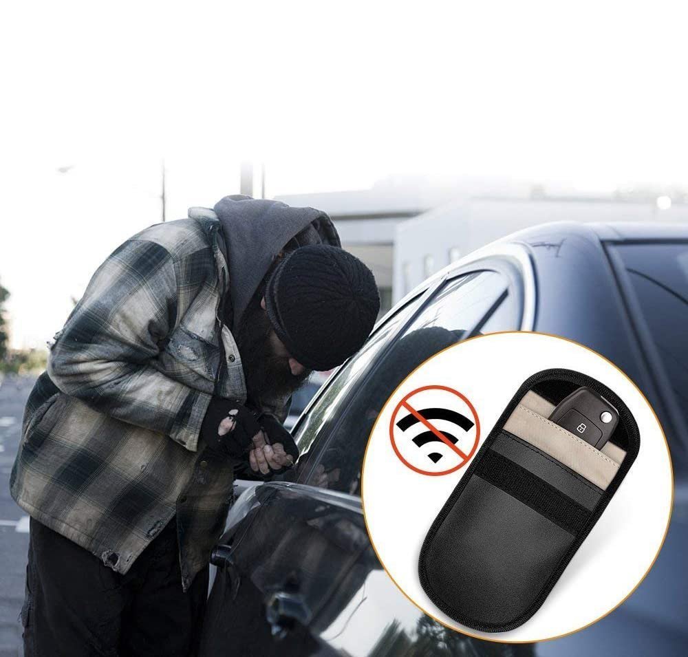 Apsaugos nuo vagystės automobilio raktelių dėklas blokuoja radijo bangas Keyless Faraday Box dangtelis Faraday narvas 14 cm su 10 cm juodu