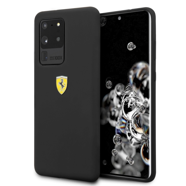 Ferrari silikoninis dėklas Samsung Galaxy S20 Ultra – juodas