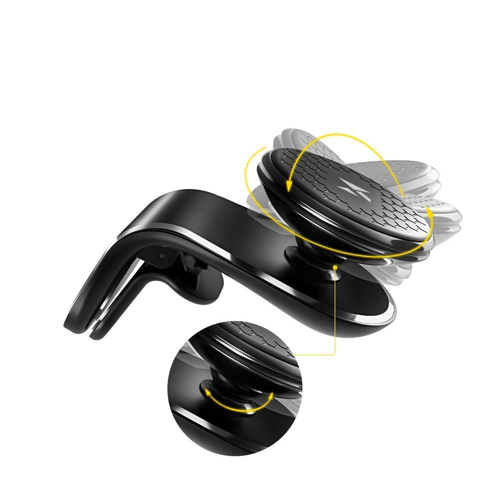Wozinsky WMH-03 magnetinis automobilinis laikiklis oro grotelėms 360, juodas