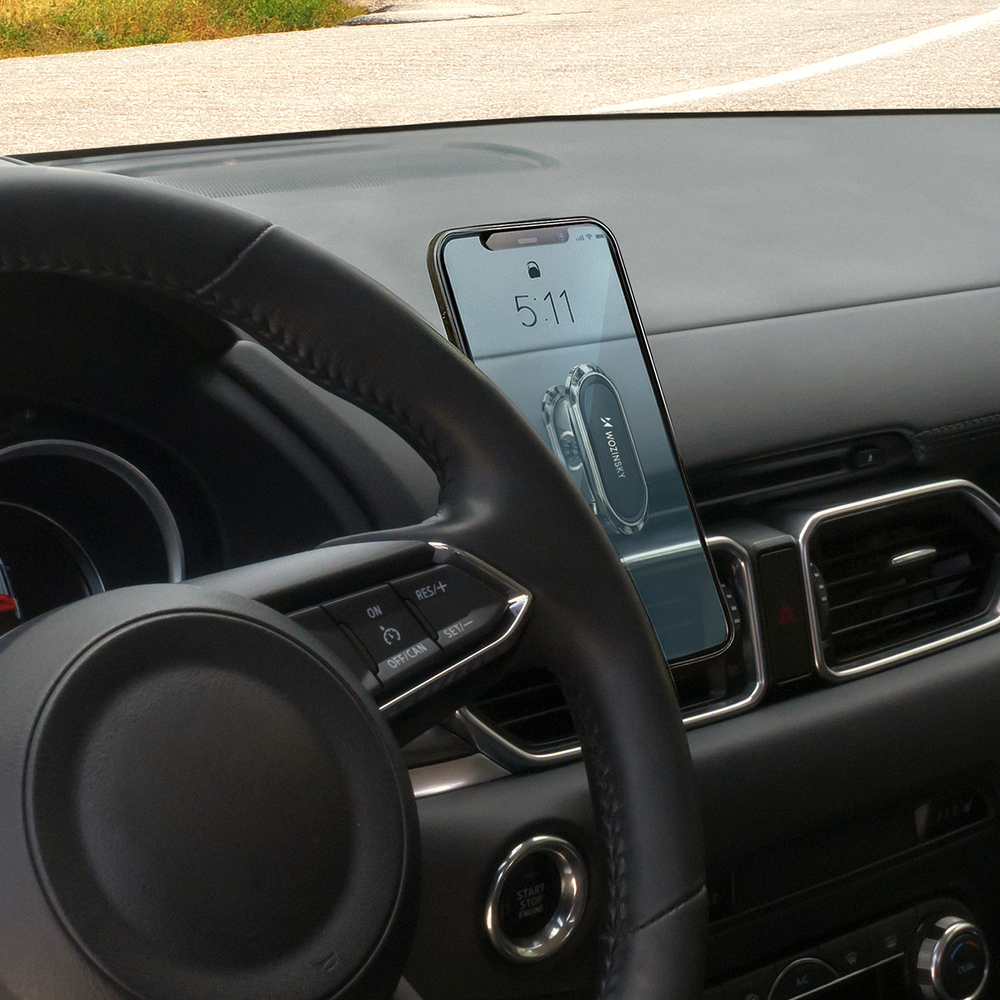 Wozinsky WMH-06 lipnus magnetinis automobilinis laikiklis prietaisų skydeliui 360, sidabrinis
