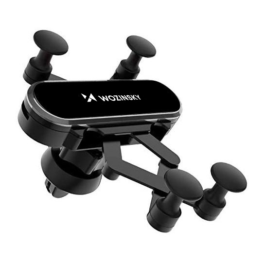 Wozinsky WCH-05 gravitacinis automobilinis telefono laikiklis oro ventiliacijos angai, juodas