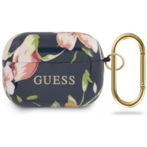 Guess AirPods Pro dėklas – mėlynas, gėlių motyvas