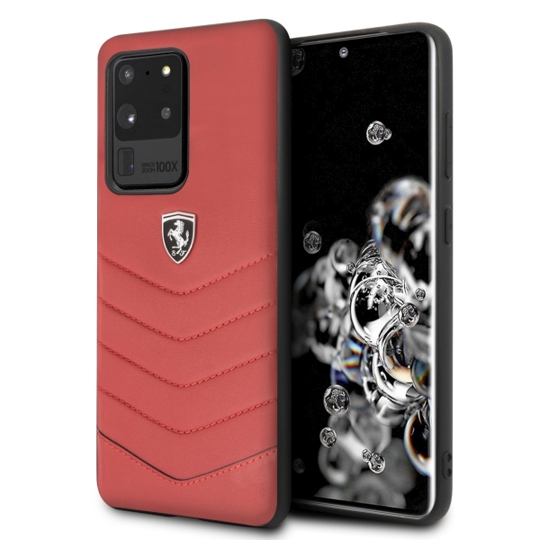 Ferrari Heritage Quilted odinis dėklas Galaxy S20 Ultra – raudonas