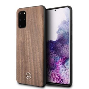 Mercedes-Benz Wood Line riešutmedžio dėklas Galaxy S20+ – rudas
