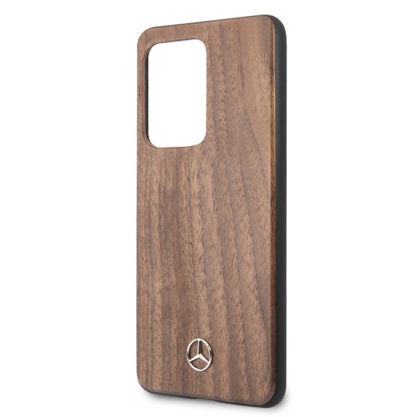 Mercedes-Benz medinis dėklas Samsung Galaxy S20 Ultra – rudas