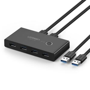 Ugreen switch box HUB jungiklis 4x USB 3.2 Gen 1 USB skaidytuvas dviem kompiuteriams juodas (US216 30768)