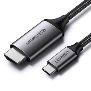Ugreen HDMI – USB Type C kabelis 4K 60 Hz 1,5 m juodai pilkas (MM142 50570)