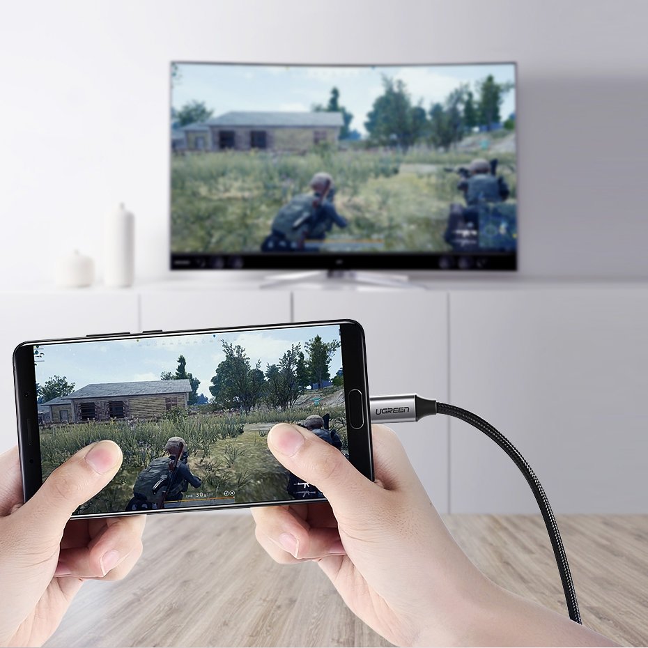 Ugreen HDMI – USB Type C kabelis 4K 60 Hz 1,5 m juodai pilkas (MM142 50570)
