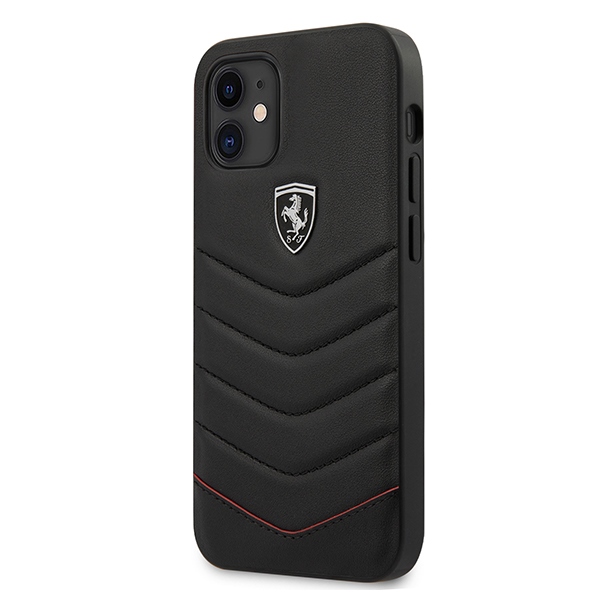 Ferrari odinis dėklas iPhone 12 mini – juodas (Off Track Quilted)