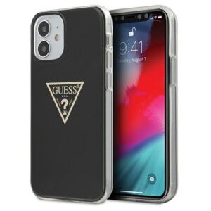 Guess Metallic dėklas iPhone 12 mini – juodas
