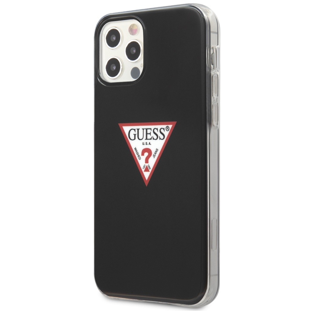 Guess dėklas iPhone 12/12 Pro – juodas (Triangle)