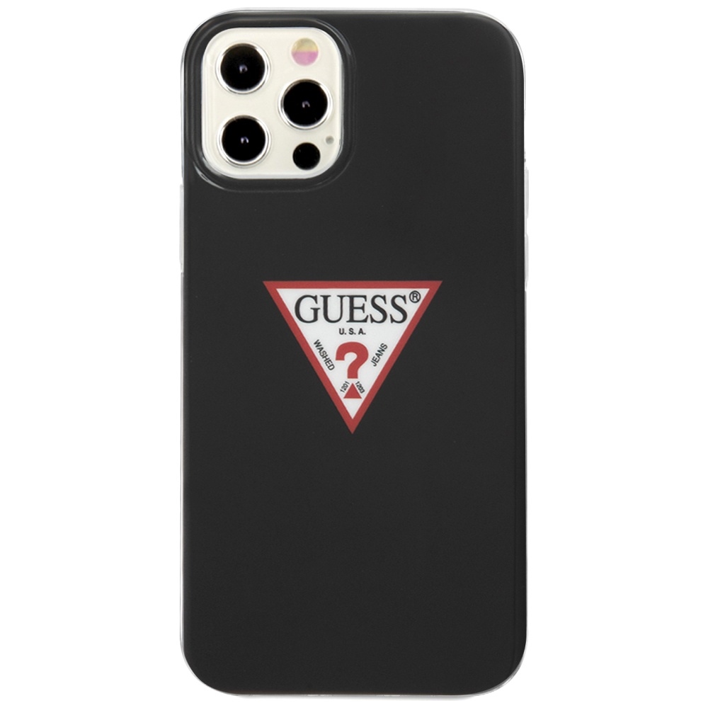 Guess dėklas iPhone 12/12 Pro – juodas (Triangle)