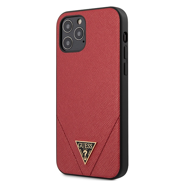 Guess Saffiano dėklas iPhone 12 Pro Max – raudonas