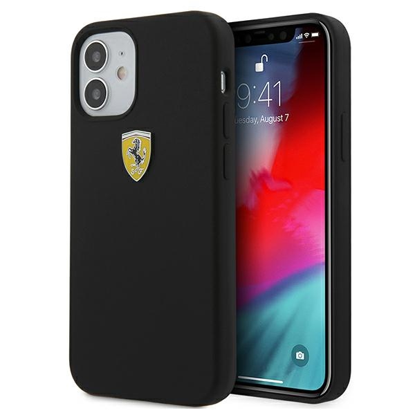 Ferrari silikoninis dėklas iPhone 12 mini – juodas