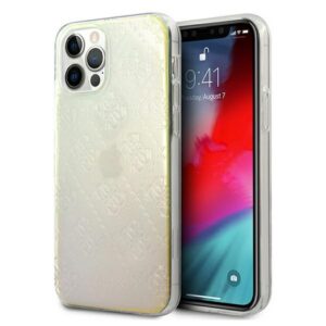 Guess 4G 3D Pattern dėklas iPhone 12/12 Pro – opalinis