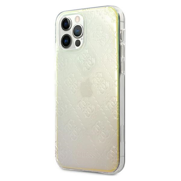 Guess 4G 3D Pattern dėklas iPhone 12/12 Pro – opalinis
