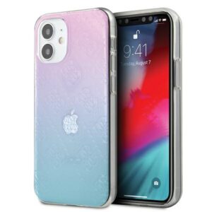 Guess 4G 3D Pattern dėklas iPhone 12 mini – mėlyna/rožinė