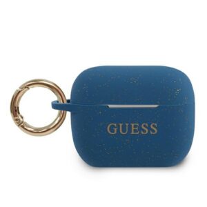 Guess silikoninis dėklas AirPods Pro – mėlynas blizgus
