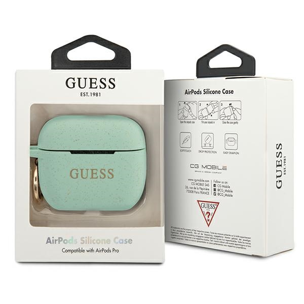 Guess silikoninis dėklas AirPods Pro – žalias