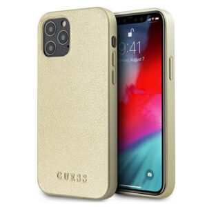 Guess Iridescent dėklas iPhone 12 Pro Max – auksinis
